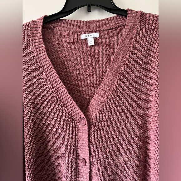 Beautiful Nine West V-neck button up sweater. - Picture 3 of 11